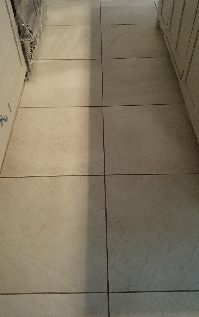Dirty Porcelain Floor, Prior to Cleaning